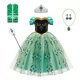 thumbnail image 1 of Nuevo disfraz de Elsa y Anna de Disney, vestido de princesa para niñas, vestido de baile de malla con lentejuelas blancas, ropa de carnaval, Cosplay para niños Snow Queen3-4T 110CM Gao Jinjia LED, 1 of 2
