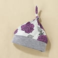 thumbnail image 4 of Bellafa Baby Girls Long Sleeve Ruffle Romper Floral Pants Headband Hat Sets 0-18 Months Infant Girls 4Pcs Outfits Clothes, 4 of 9