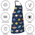 thumbnail image 5 of Naloa Planets And Stars Apron Kitchen Aprons with Pockets for Women Men Chef, 5 of 8