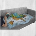 thumbnail image 6 of Travel Soft Flannel Fleece Throw Blanket, Travel Concept with World Landmarks Around the Globe Hot Air Balloon Illustration, Cozy Plush for Indoor and Outdoor Use, 50" x 70", Multicolor, by Ambesonne, 6 of 6