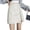 Beige, variant on sunsanly Women Mini Skirt High Waist Zipper Split Solid Color Faux Leather Dress-up Irregular Smooth Surface Club Mini Skirt Women Clothes