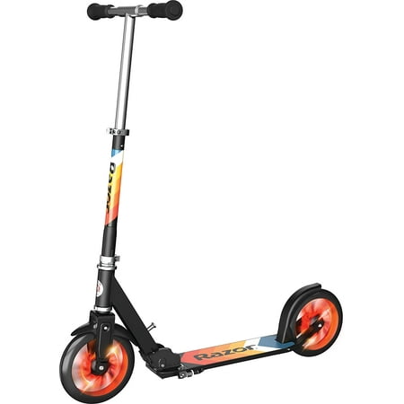 Razor A5 Lux Light Up Kick Scooter - Large 8" Wheels, Foldable, Adjustable Handlebars, Lightweight, for Riders up to 220 lbs, Unisex