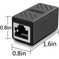 thumbnail image 4 of Paquete de 2 conectores de red RJ45 Ethernet, adaptador hembra a hembra, blindado 8P8C para extensión de cable Ethernet hembra Cat6/Cat5e (negro) WddnAot, 4 of 5