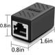 thumbnail image 4 of Paquete de 2 conectores de red RJ45 Ethernet, adaptador hembra a hembra, blindado 8P8C para extensión de cable Ethernet hembra Cat6/Cat5e (negro) WddnAot, 4 of 5