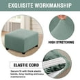 thumbnail image 6 of Square Ottoman Covers Ottoman Slipcovers Folding Storage Stool Furniture Protector Form Fit with Elastic Bottom, Stretch High Spandex Small Checks Jacquard Fabric Grey Green S 13"- 17", 6 of 6