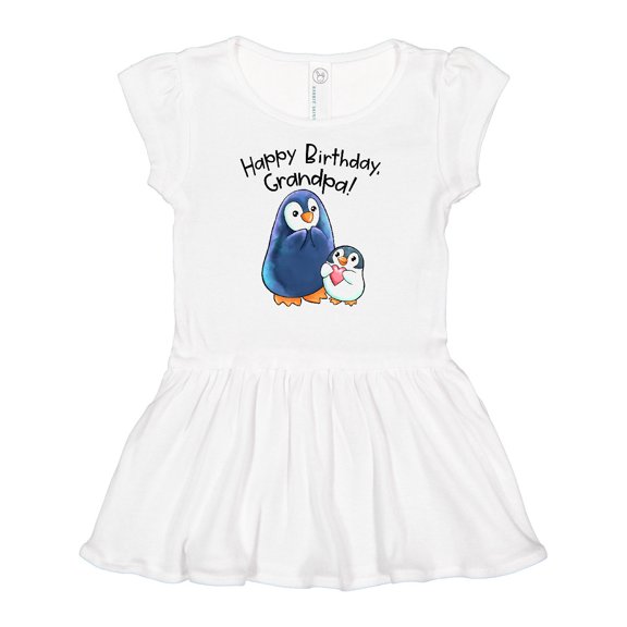 Inktastic Happy Birthday, Grandpa- Cute Penguins Girls Baby Dress