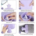 thumbnail image 4 of Bolsa de agua caliente con tapa, alivio rápido del dolor de cuello y espalda (bolsa de agua morada + cinturón gris con forma de cachorro)., 4 of 5
