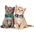 thumbnail image 2 of LAICAIW 2 Colliers pour Chats, avec Nœud Papillon Détachable Réglable et Clochette Argentée, pour Cou de Petits Chiens et Chats 7.8 Pouces-10.2 Pouces, 2 of 7