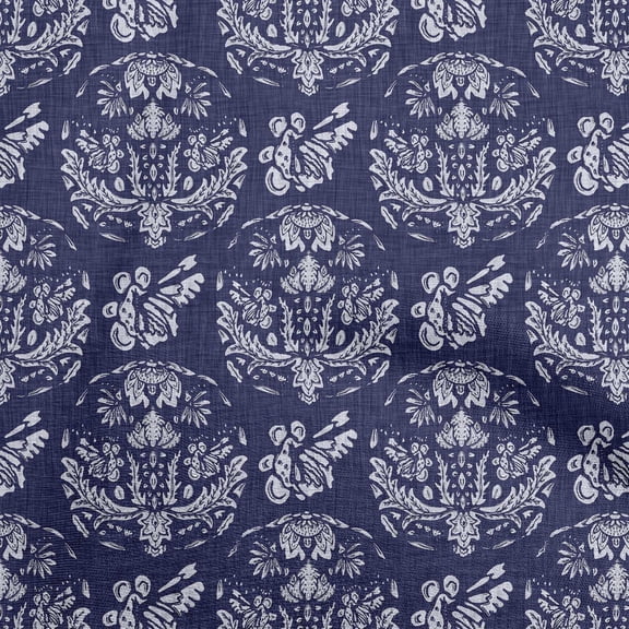 oneOone Georgette Viscose Dark Blue Fabric Block Diy Clothing Quilting Fabric Print Fabric By Yard 42 Inch Wide-6Q