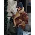 thumbnail image 3 of Chaqueta elegante de lana de cordero para mujer, abrigos cortos de manga larga con solapa, prendas de vestir de otoño e invierno, 3 of 5