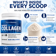Collagen Peptides Powder Contains Vital Proteins for Skin Hair Nails and Joint Health, Non GMO Gluten Free 25, 20mg Servings