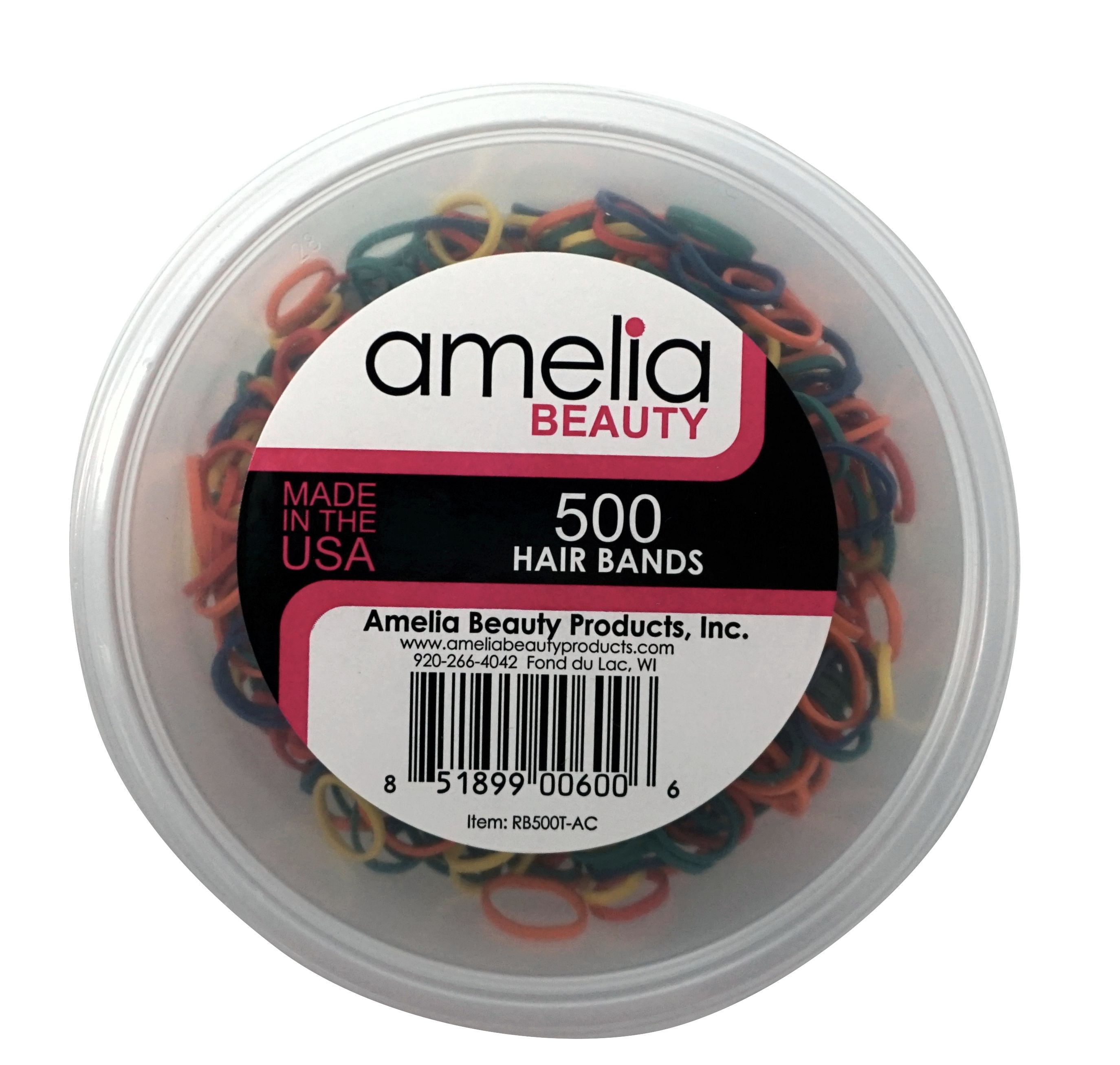 Brights 500 Count Rubber Bands in Re-closable Container for Ponytails and Braids 