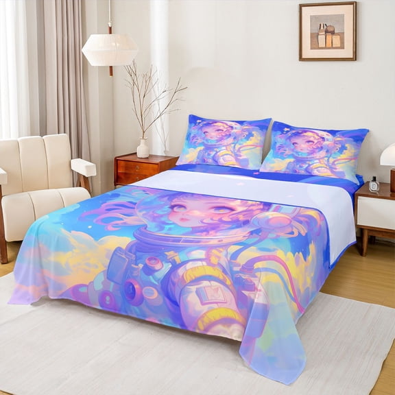 Castle Fairy Teenagers Cartoon Manga Girl Twin Sheet Sets,Japanese Style Bedding