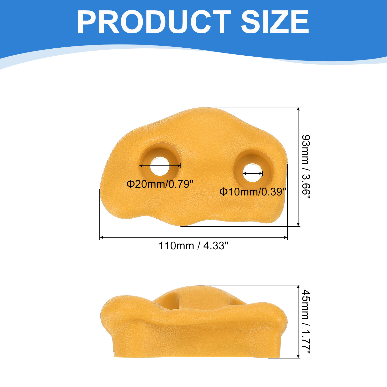 Rock Climbing Holds, 10 Pcs Small Climbing Rock Wall Grips with Double Hole for Playground Accessory, Orange Red-C