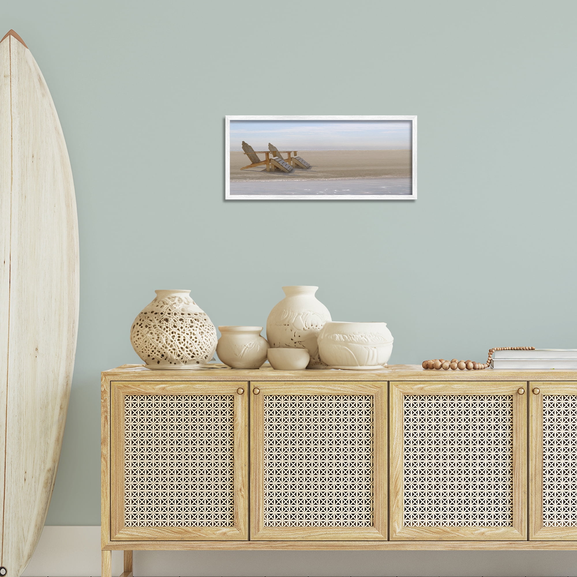 Stupell Industries Endless Beach Scene Landscape Photography White Framed Art Print Wall Art, 24 x 10