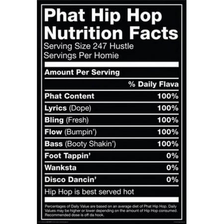 posterazzi nmr241171 hip hop nutrition label poster print 24 x