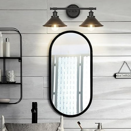 Modern Farmhouse Wall Scones 2-Light Vanity Light Bathroom Light Fixtures, Black