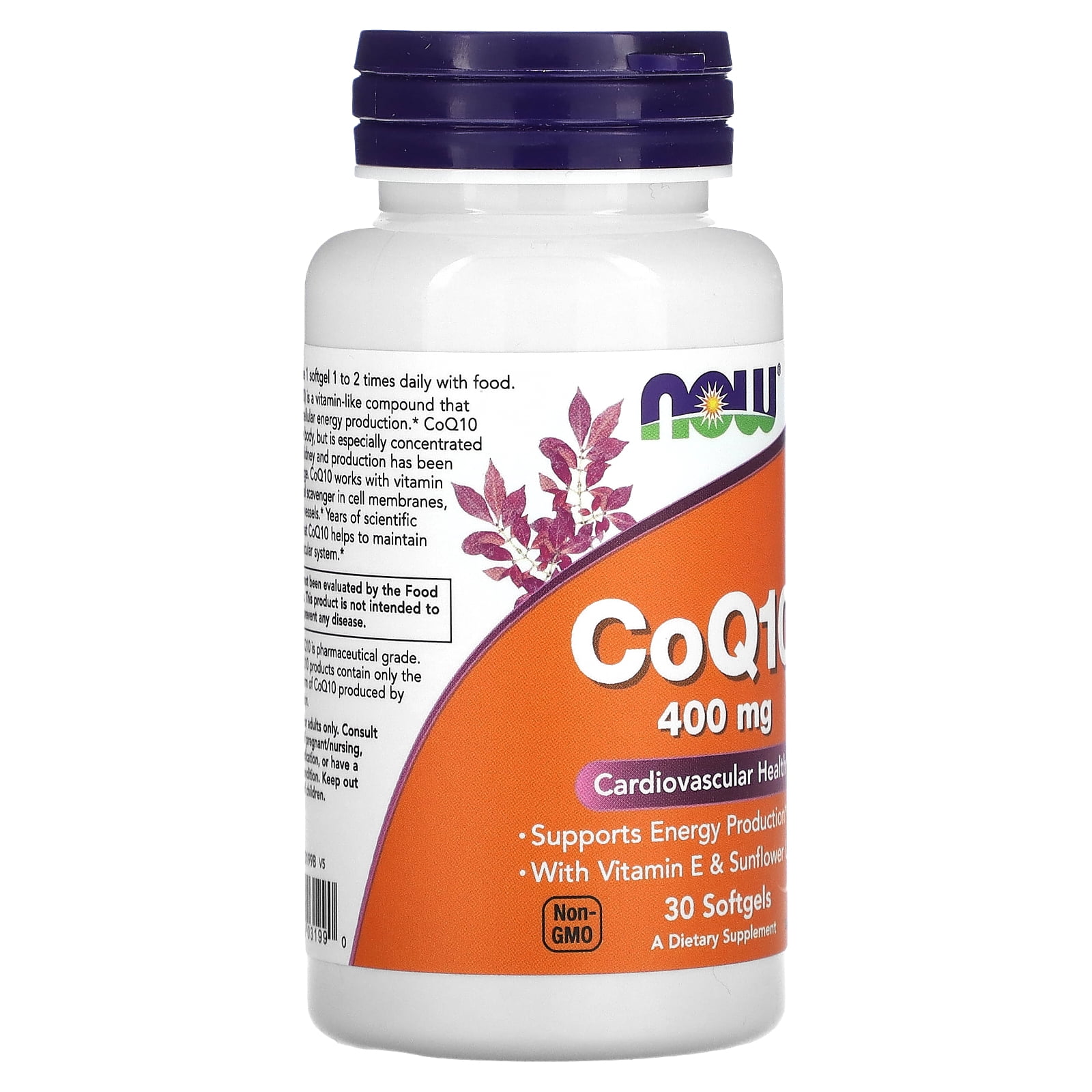 NOW Foods - CoQ10 Cardiovascular Health Support 400 mg. - 30 Softgels