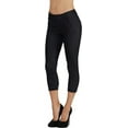 thumbnail image 3 of Women's Jean Looking Jeggings Cotton Blend Capri Length Pull Up Pants, 3 of 8