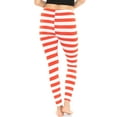 thumbnail image 3 of Stretch Is Comfort Women's Oh so Soft Leggings Red White Stripes Large, 3 of 6