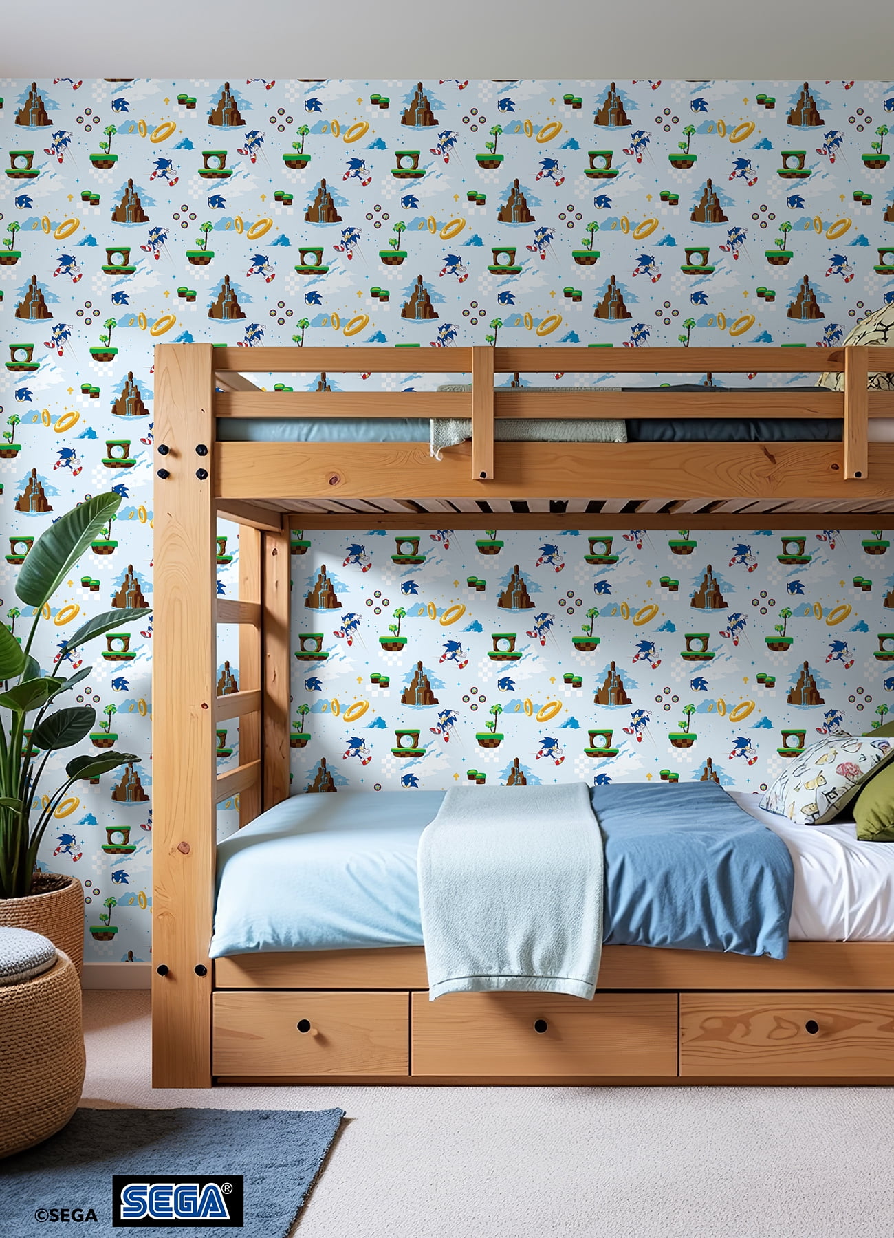 RoomMates Sonic The Hedgehog Green Hill Zone Peel and Stick Wallpaper