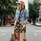 thumbnail image 4 of Fotbe Royal Blue Plaid Sunflower Vestido de Verano sin Mangas para Mujer – Vestido Midi Línea A, Estilo Camiseta Floral, Vestido Playero Casual y Fluido, 4 of 7