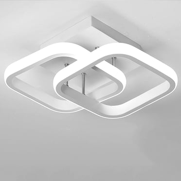 Lampe de Plafond Moderne 22W LED Blanc Froid 6000K Acrylique Carrée pour Couloir, Bureau, Chambre, Cuisine, Salon (Blanc)
