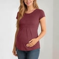 thumbnail image 2 of Bovxnpu Womens Maternity Shirts Maternity Short Sleeve Ruched Fashion Comfortable Top Sleepwear, 2 of 9