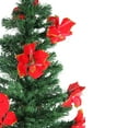 thumbnail image 2 of 5' Pre-Lit Medium Fiber Optic Artificial Christmas Tree with Red Poinsettias - Multicolor Lights, 2 of 6