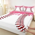 thumbnail image 4 of Castle Fairy Pink Ice Cream Drip Queen Sheets 4 Pieces, Sport Baseball Queen Sheet Sets, Pink Purple White,1 Fitted Sheet, 1 Flat Sheet and 2 Pillowcases, 4 of 6