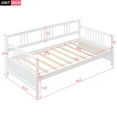thumbnail image 2 of Wood Twin Daybed, Wooden Sofa Bed Guest Bed with Rails & Wood Slat Support, Dual-use Twin Size Platform Bed Frame for Living Room Bedroom, No Box Spring Needed  (White), 2 of 8