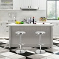 thumbnail image 3 of Costway Brushed Stainless Steel Swivel Bar Stool Seat Adjustable Height Round Top Silver Backless, 3 of 9