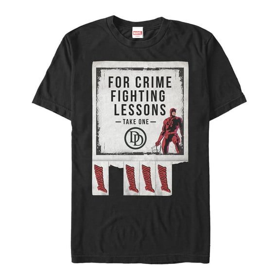 Men's Marvel Daredevil Crime Fighting Lessons  Graphic Tee Black X Large