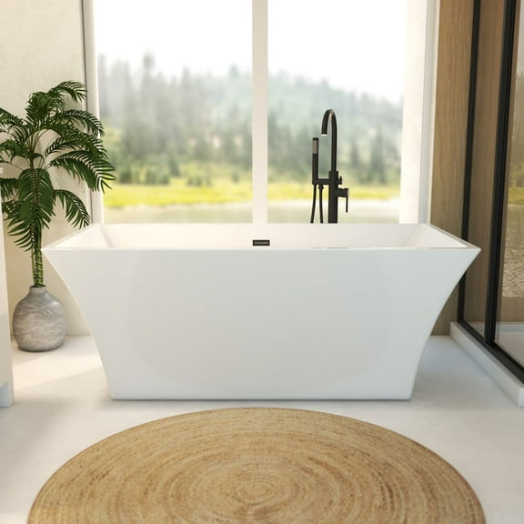 Dax 66 Inch Acrylic Double Ended Freestanding Tub - No Faucet Drillings