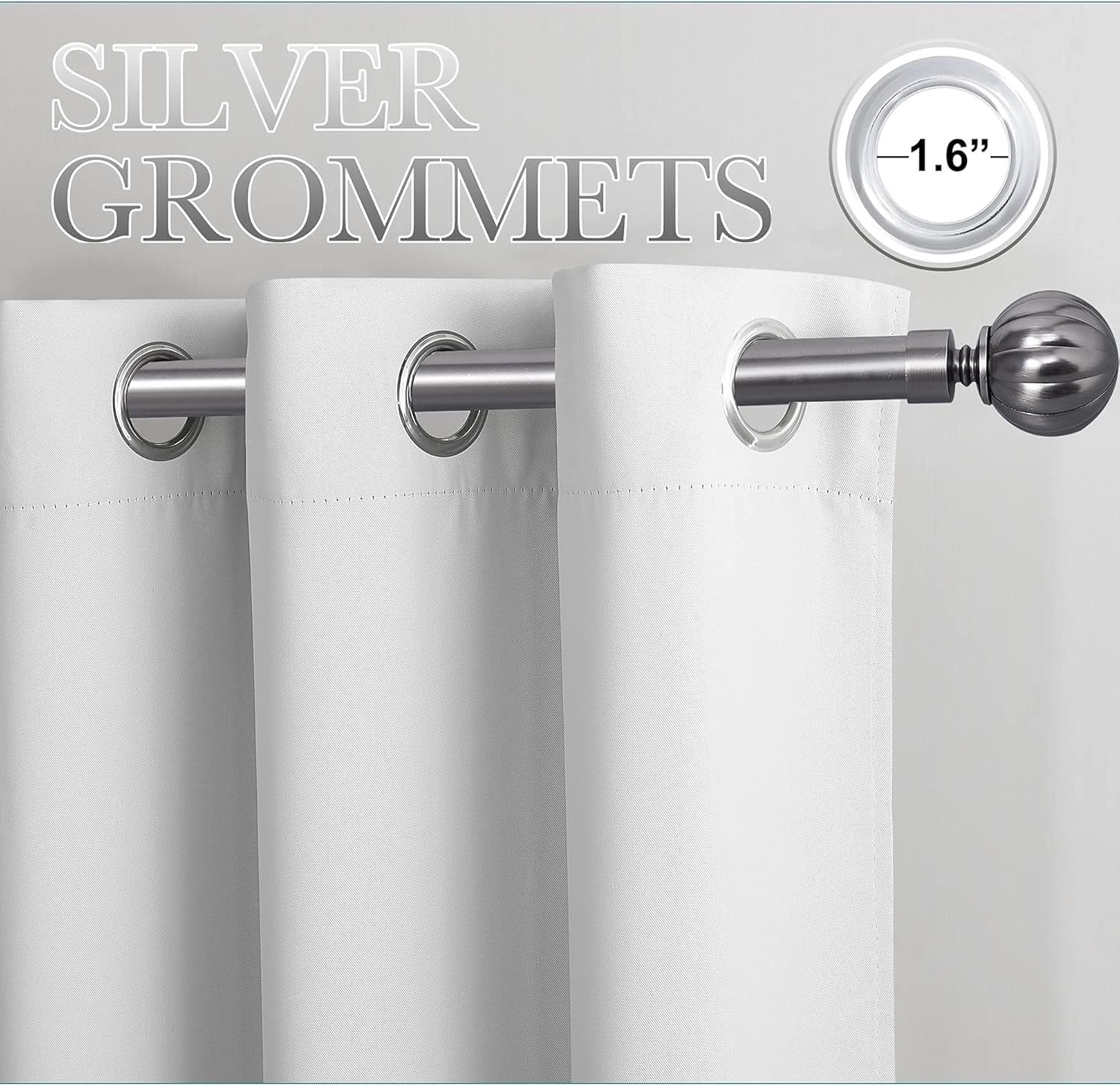 NICETOWN Blackout Curtains for Living Modern Room Grommet Decorative Gradient Window Treatment for Bedroom, White to Gray, W52 x L95, 2 Panels