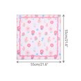 thumbnail image 3 of INSPIRE CHIC Women's Floral Printed Cotton Blended Scarves, 21.7" Small Square Flowers Headscarf Neckerchief Hot Pink Flowers, 3 of 6