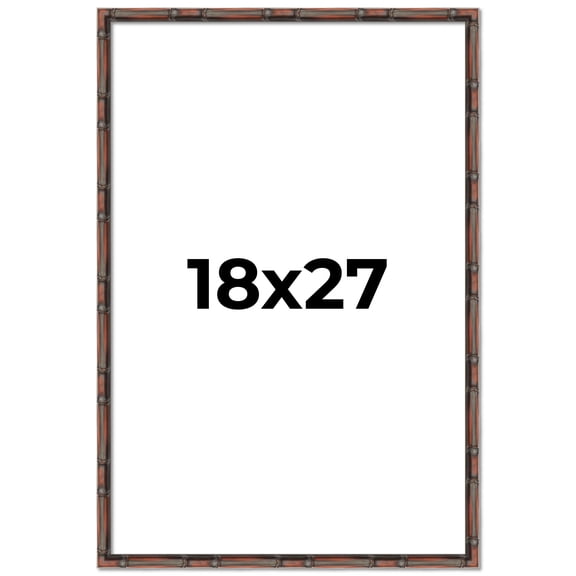 18x27 Frame Brown Bamboo with Dark Coffee/Walnut Finish | Solid Wood Picture Frame Width 0.75