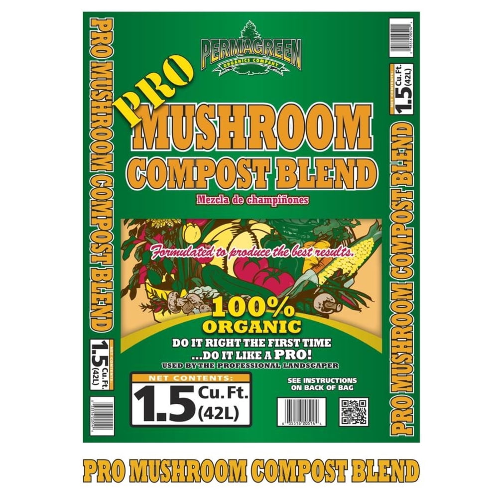 Permagreen Mushroom Compost Blend, 1.5 cu ft - 100% Organic