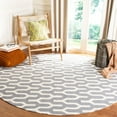 thumbnail image 2 of SAFAVIEH Dhurrie Tristen Geometric Moroccan Wool Area Rug, Silver/Ivory, 5' x 8', 2 of 10