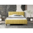 thumbnail image 4 of Omax Decor Spencer Wood/Fabric Upholstered Queen Platform Bed in Gold Velvet, 4 of 6