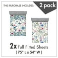 thumbnail image 3 of Ambesonne Birds and Nature Fitted Sheet Set 2 Pack All-Round Elastic, Farmhouse Colibris, Full Size, Cadet Blue Lilac Green, 3 of 3