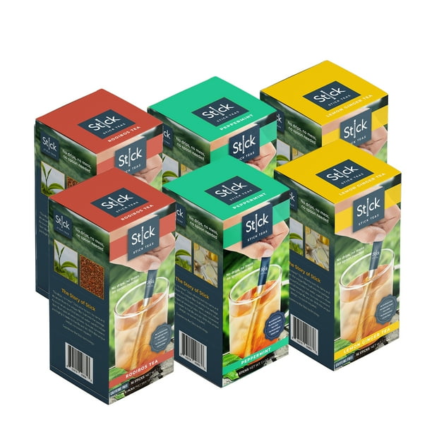 Stick Beverages Relax and Unwind Tea Decaf Bundle 96 Individually Wrapped Tea Sticks Lemon
