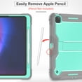 thumbnail image 4 of Dteck Case for iPad Pro 13 inch 2024,Heavy Duty Case 3 Layer Protection Shockproof Protective Cover Built-in Pencil Holder Kickstand for iPad Pro 13-in. (M4) 2024,Green, 4 of 7