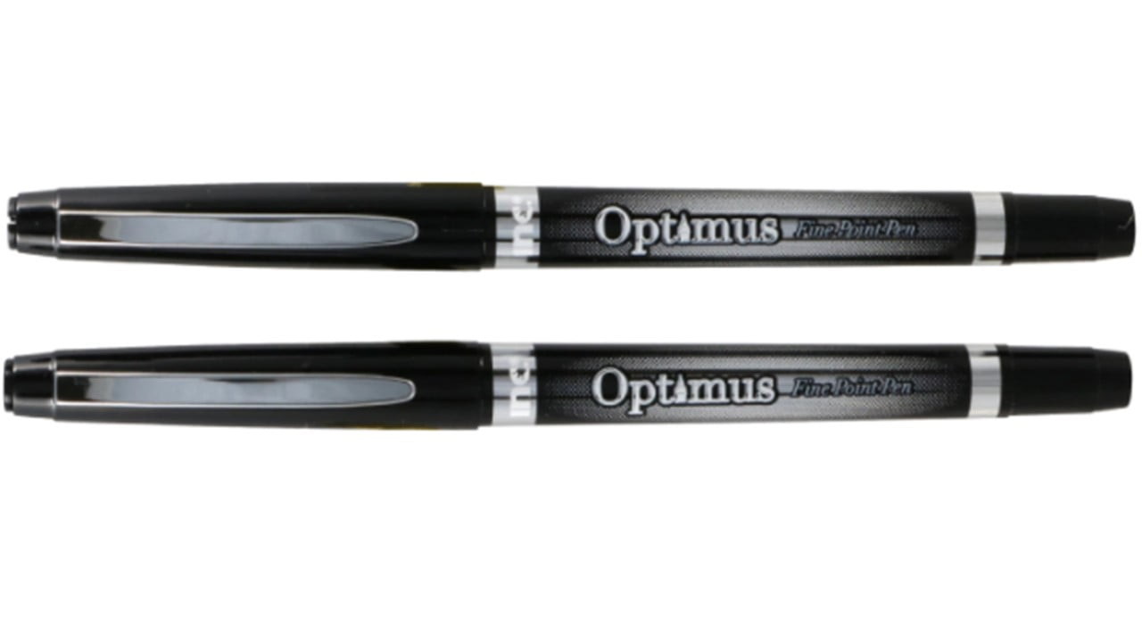 653020607713 I-N-C Optimus 4 Felt Tip Fine Point Pens 2 Black/2 Blue - No  Bleed Ink