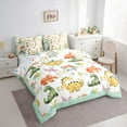 thumbnail image 3 of Castle Fairy Boys Girls Kawaii Dinosaurs Twin Bedding Sets 7-Piece,Colorful Jungle Animal Bedding Comforter Set Microfiber,Cartoon Flowers Wildlife Breathable Sheet Sets,Super Cozy Room Decor, 3 of 8