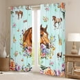 thumbnail image 2 of Erosebridal Horse Curtains Pack of 2 (42x63),Rustic Farmhouse Wildlife Black Out Curtains,Watercolor Flower Curtains for Living Room,Super Cozy Room Decoration, 2 of 7