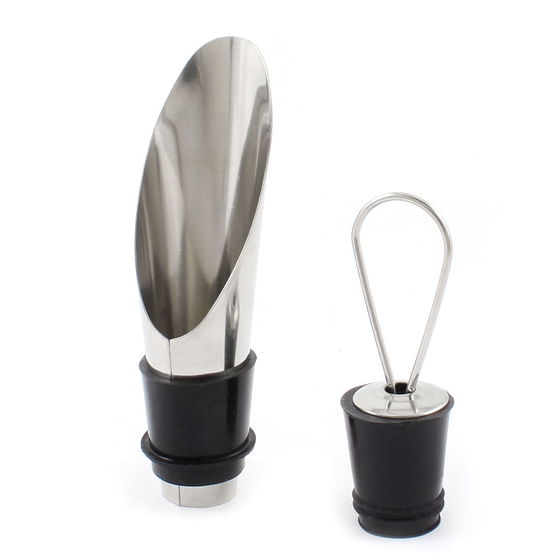 Home Creative Silver Tone Metal Funnel Pourer Wine Bottle Pourer