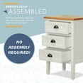 thumbnail image 5 of ClickDecor Martin Solid Wood End Table Storage Nightstand with 3 Drawers, White, 5 of 8