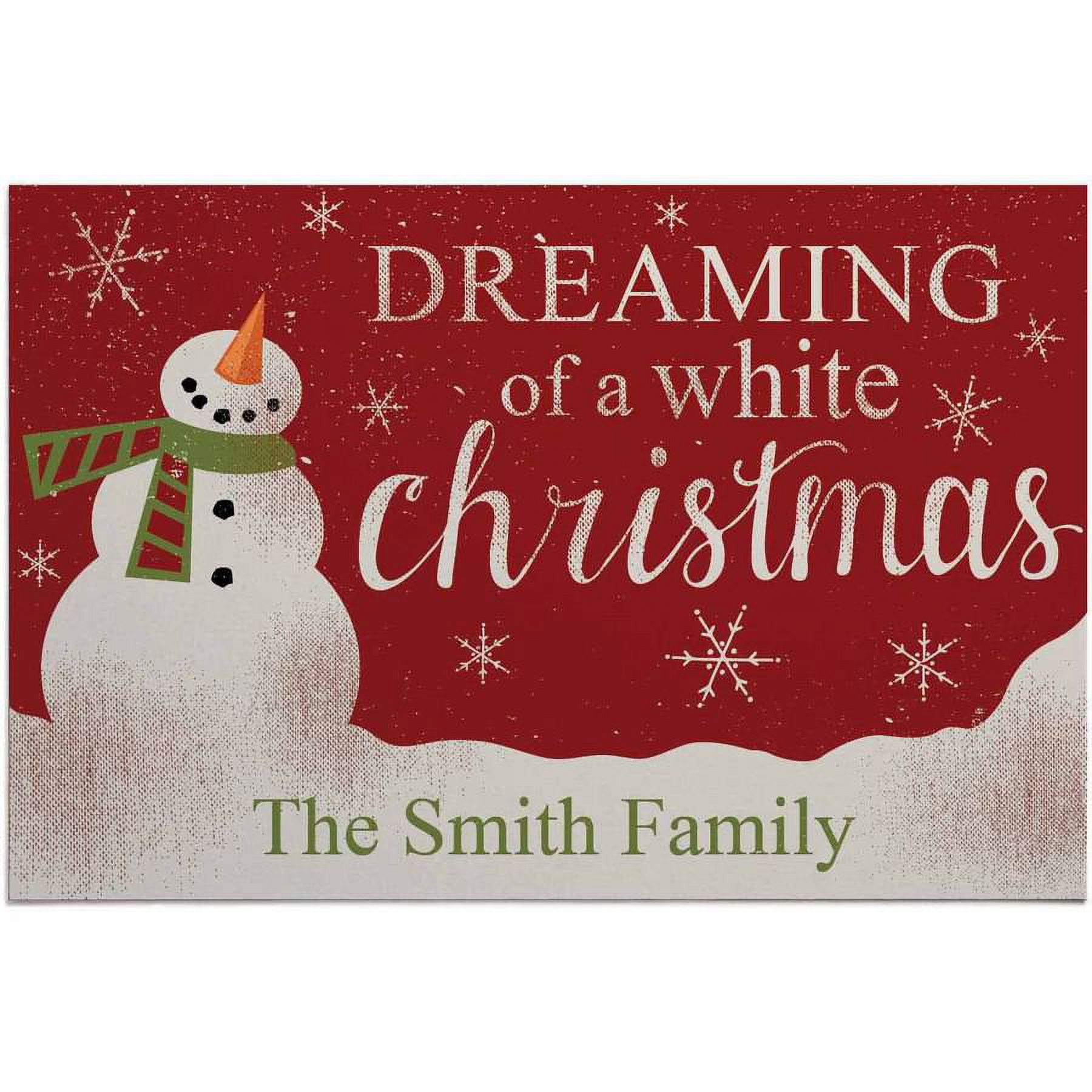 Personalized Dreaming Of A White Christmas Doormat