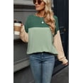 thumbnail image 2 of Women's Round Neck Contrast Color Mid-Length T-Shirt Long Sleeve, 2 of 3